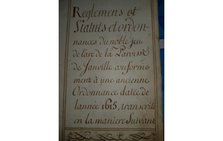 Documents historiques Janville 1615